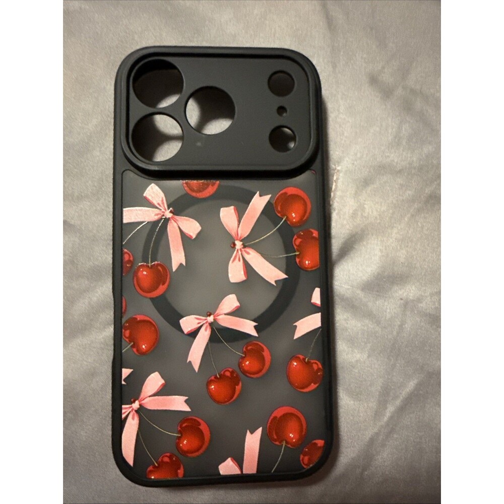 ZIYE Magnetic Phone Case for iPhone 17 Pro 6.3 Inch, Cherry Pink Bows